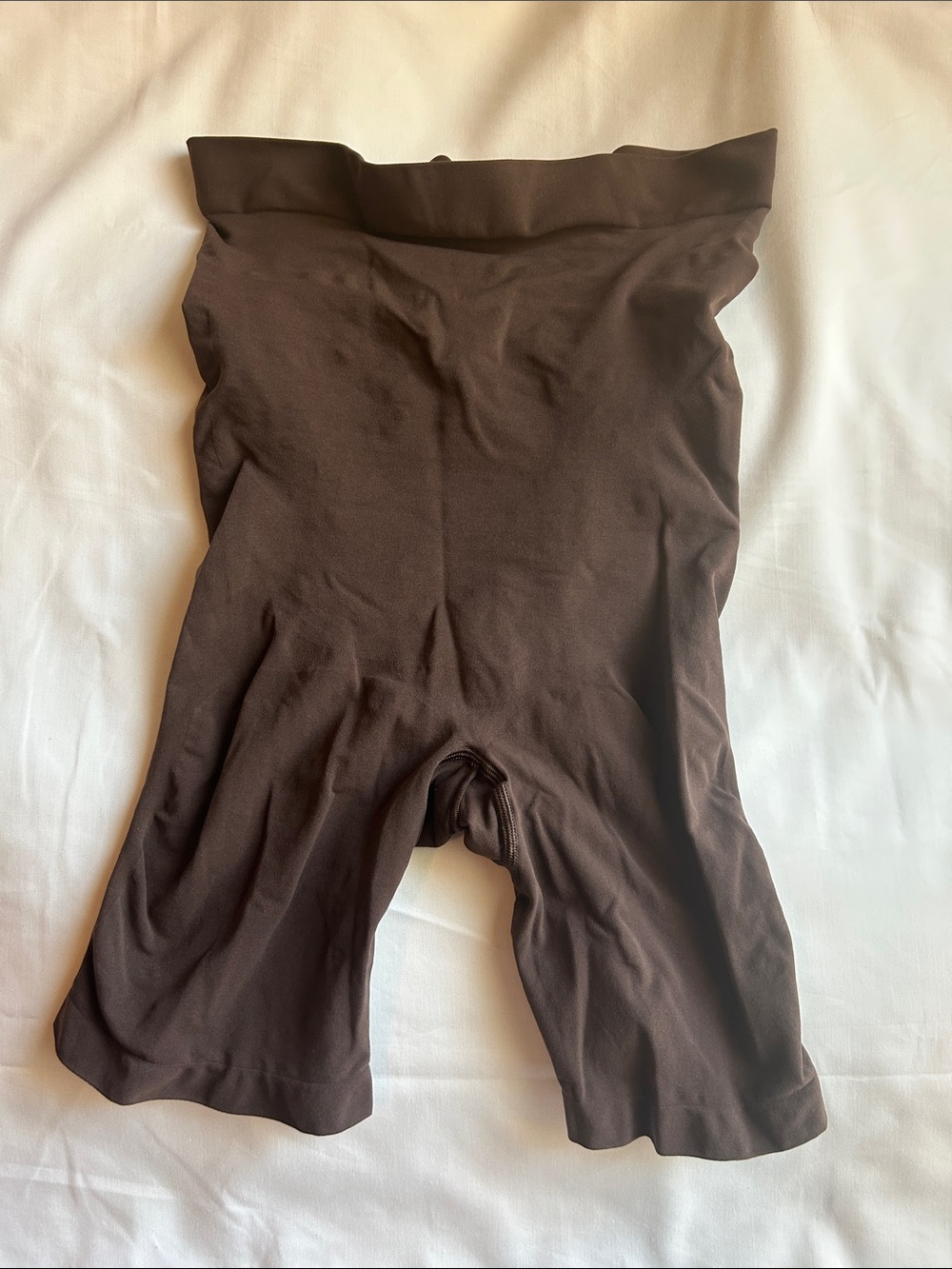 SKIMS High-Waist Shaping Shorts in Chocolate Brown